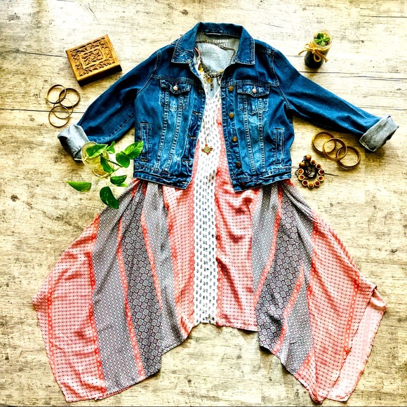 Dresses & Skirts - Boho Flowy Handkerchief Hem Maxi Dress 14 - Baby Bump Perfect!